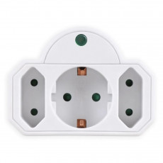 POWERTECH PT-816 Πολύμπριζο 3 Θέσεων Προστασία Ρεύματος White - Σε 3 Άτοκες Δόσεις