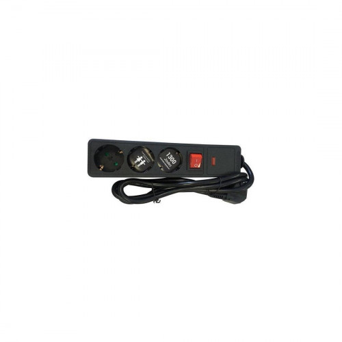 EUROLAMP ΥΠΕΡΤΑΣΗΣ 3 ΘΕΣΕΩΝ (147-62105) Πολύμπριζα Black