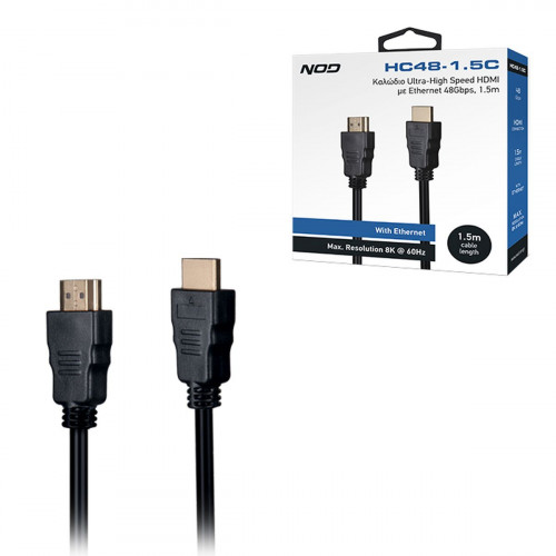 NOD HC48-1.5C 1.5m Ultra-High Speed HDMI 48Gbps Καλώδια Black - Σε 3 Άτοκες Δόσεις NOD HC48-1.5C 1.5m Ultra-High Speed HDMI 48Gbps Καλώδια Black - Σε 3 Άτοκες Δόσεις