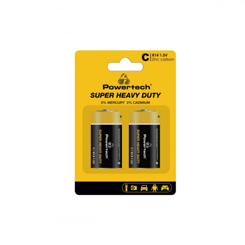 POWERTECH PT-1221 R14 1.5V 2pcs Μπαταρίες - Σε 3 Άτοκες Δόσεις POWERTECH PT-1221 R14 1.5V 2pcs Μπαταρίες - Σε 3 Άτοκες Δόσεις