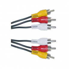 POWERTECH CAB-R005 3 x RCA MALE - 3 x RCA MALE , 3m Καλώδια  - Σε 3 Άτοκες Δόσεις