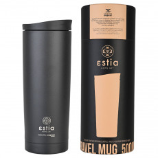 ESTIA TRAVEL MUG SAVE THE AEGEAN 500ml MIDNIGHT BLACK Θερμός  - Σε 3 Άτοκες Δόσεις