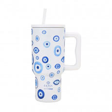 ESTIA STRAW TUMBLER XL SAVE THE AEGEAN 900ml SPIRIT OF LUCK θερμός - Σε 3 Άτοκες Δόσεις
