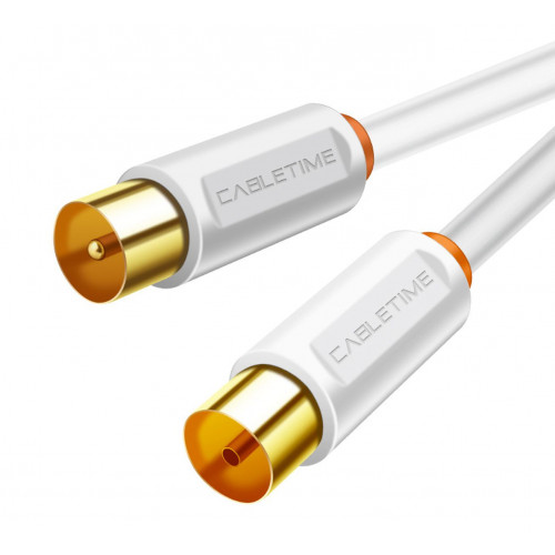 CABLETIME CT-AV101-02-W1 1m Κεραίας Καλώδια White - Σε 3 Άτοκες Δόσεις CABLETIME CT-AV101-02-W1 1m Κεραίας Καλώδια White - Σε 3 Άτοκες Δόσεις